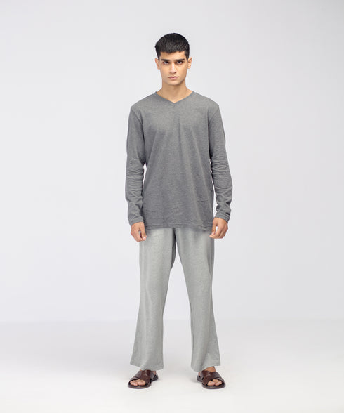 Men's Basic Long Sleeve V-Neck Tee